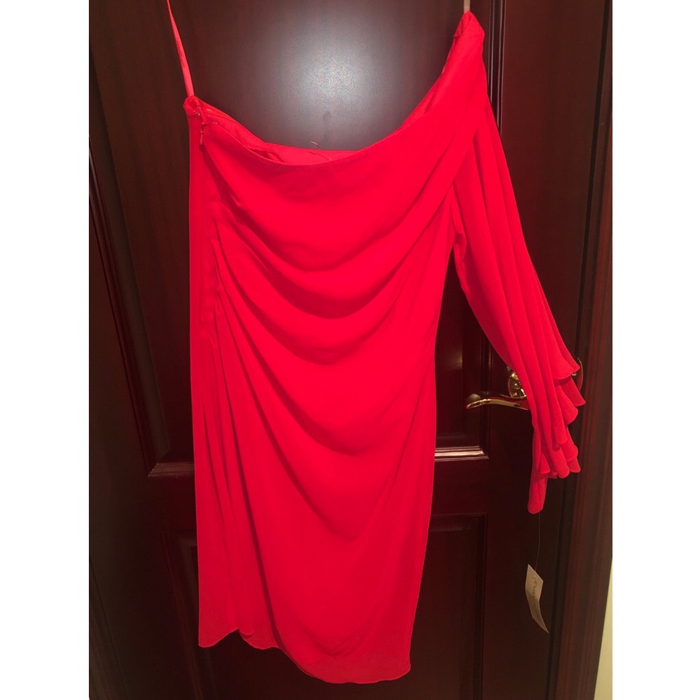 Evan Picone Women’s One Shoulder Pink Cherry Dress